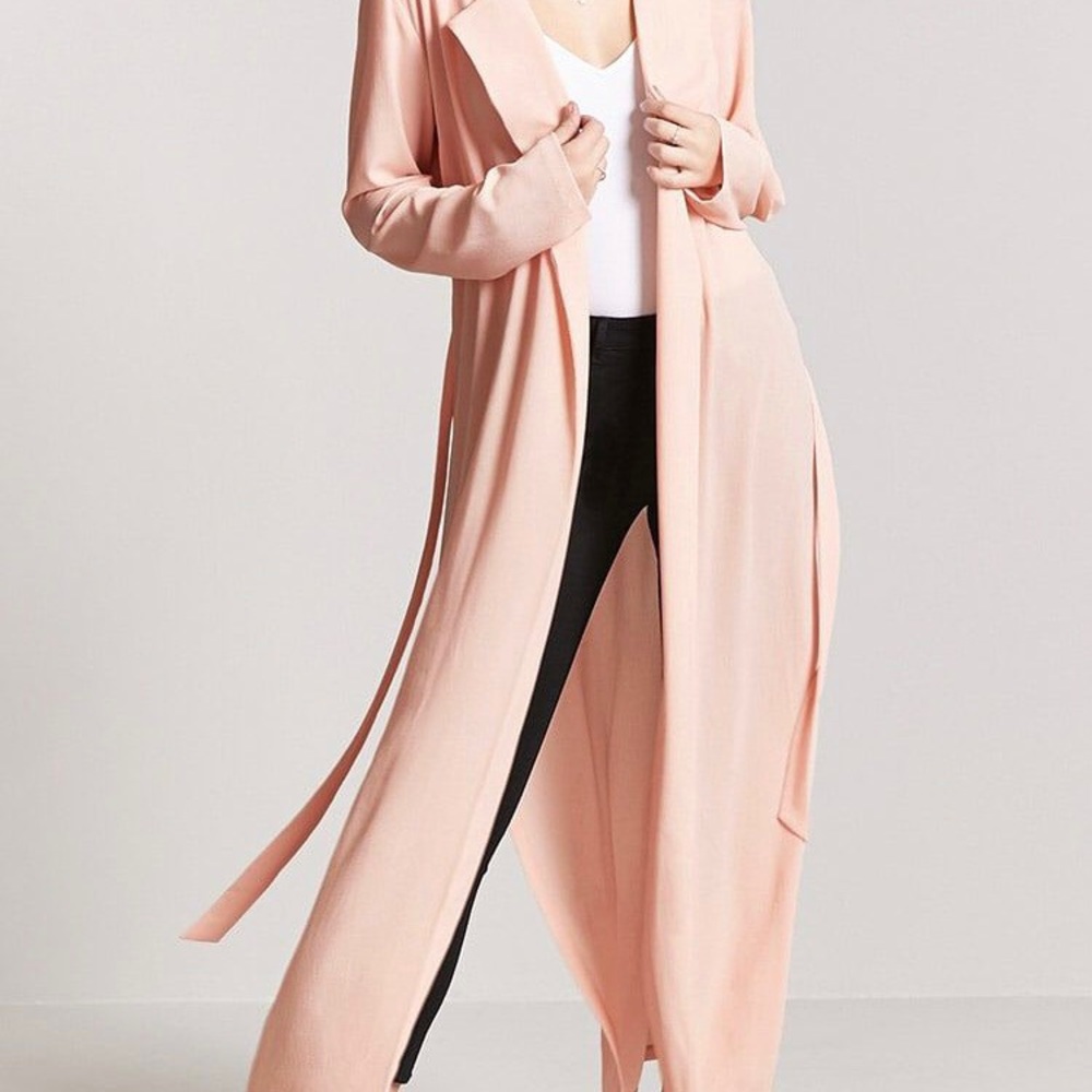 Forever 21 Contemporary Longline Crepe Trench Coat
